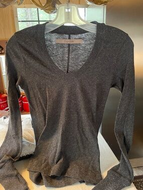 Enya Costa charcoal grey cashmere sweater tee